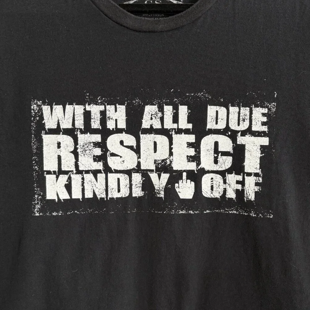 GRUNT STYLE Men Shirt Size XL Black Tee Short Sleeve Due Respect Casual‎ 24-5